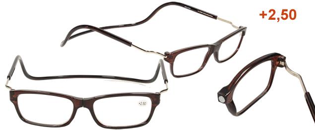 Dioptrické brýle +2,50 s magnetem černé 