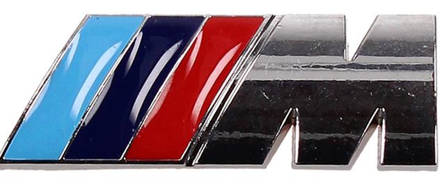 Kovová samolepka BMW Motorsport stříbrná 8x3 cm