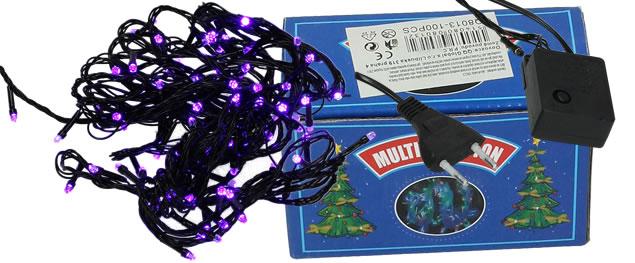 Vánoční fialové Osvětlení 100 Led Diod