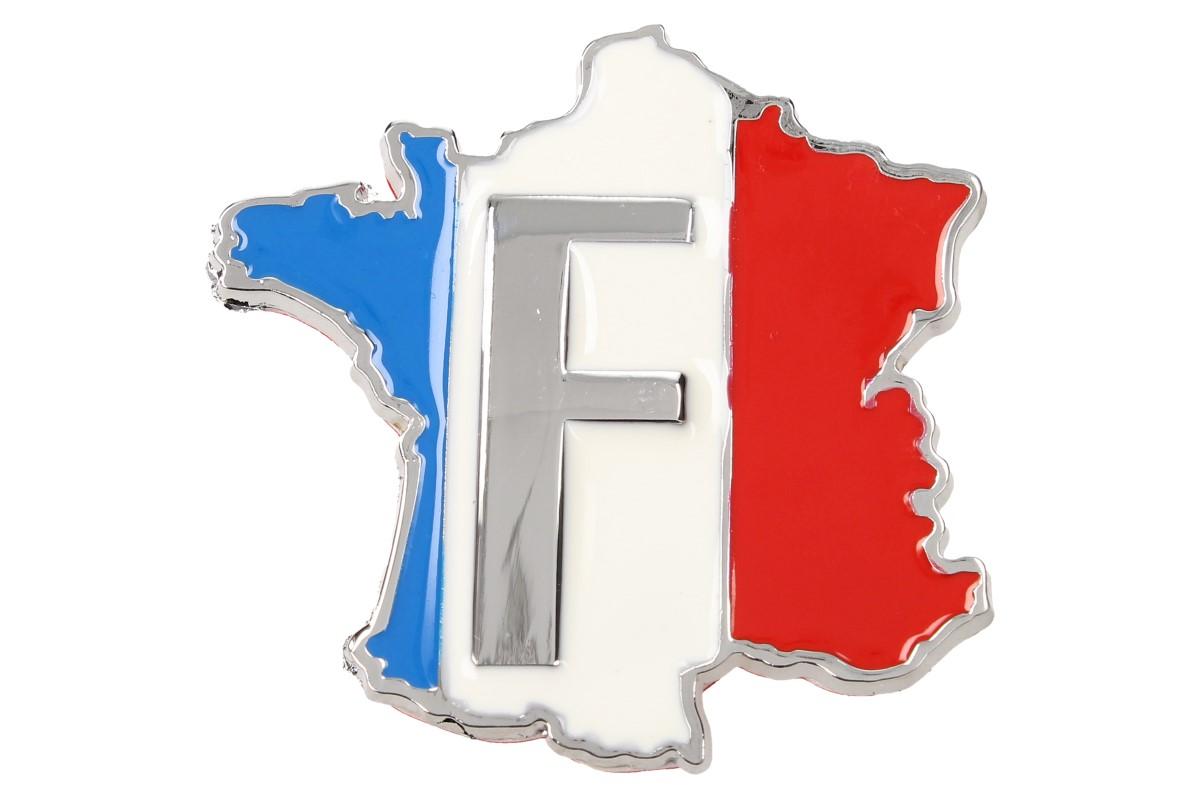 Kovová samolepka Francie 5,5 x 6 cm