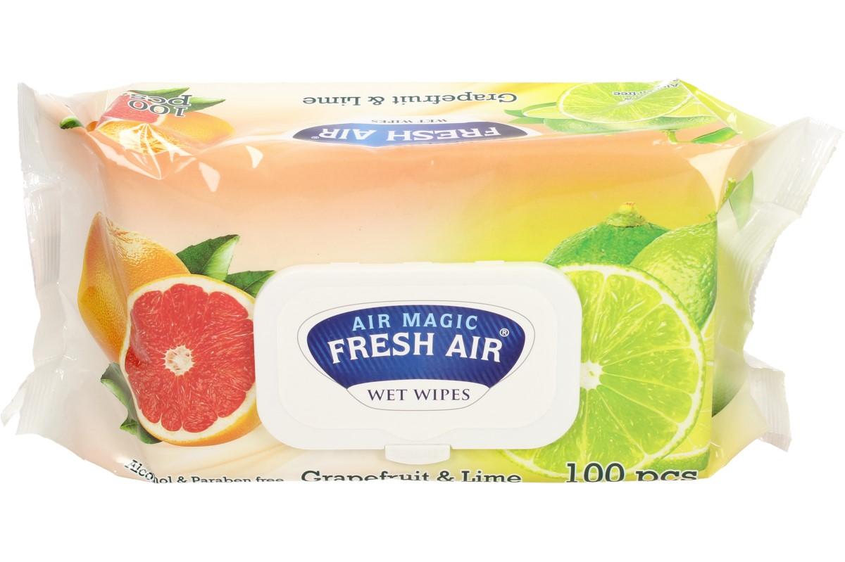 Fresh Air vlhčené ubrousky 100ks Grapefruit & Lime