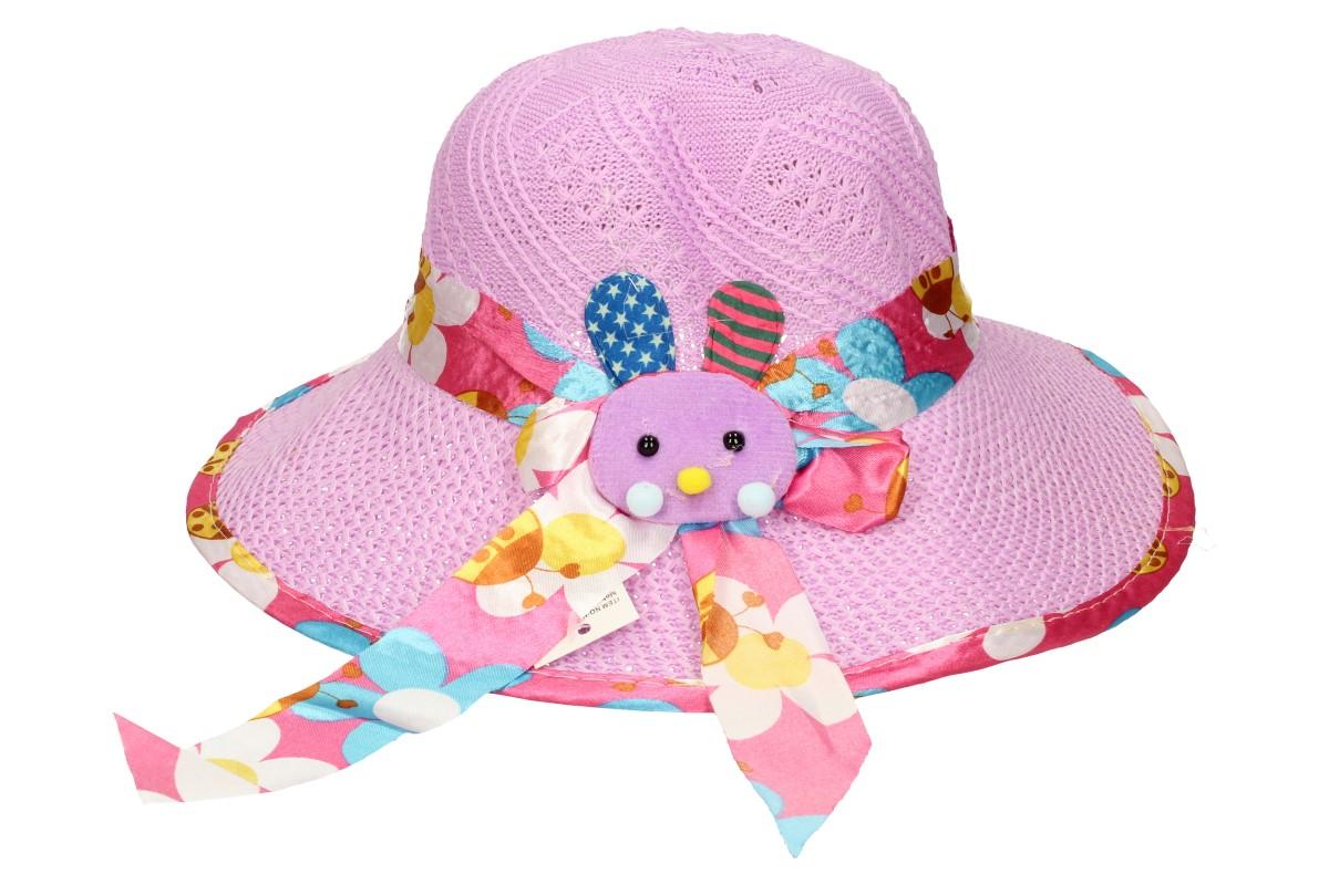 Dětský klobouk s králíkem fialový 