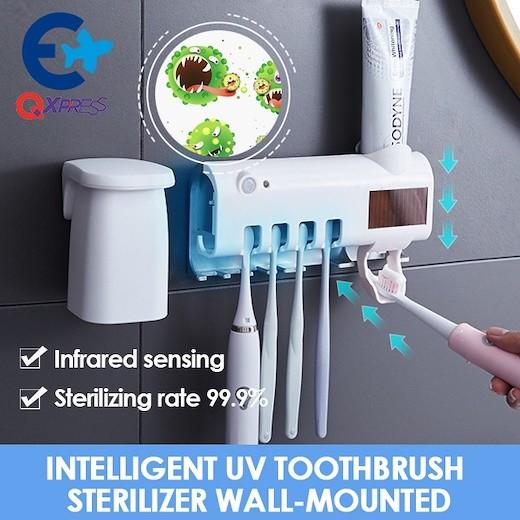 Elektrický Sterilizer zubních kartáčků s dávkovačem pasty a solárním panelem