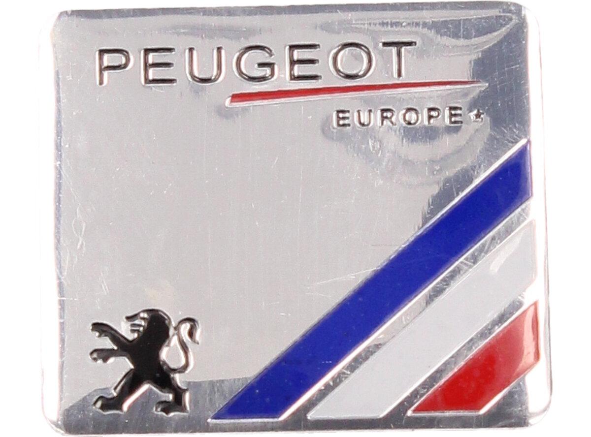 Kovová samolepka Peugeot Europe 6 x 5,5 cm