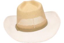Foto 5 - Letní kovbojský klobouk bílo-světle-hnědý HT-9990