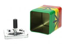 Foto 5 - Hranatý popelník se zásobníkem v designu marihuana