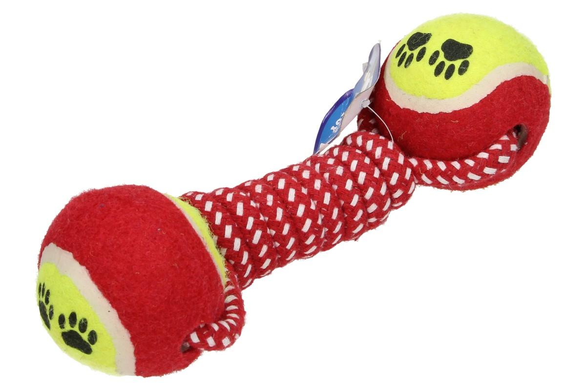 Hračka pro psa provaz s tenisáky a ťapkami