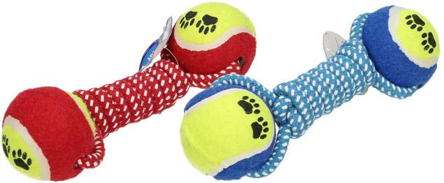 Hračka pro psa provaz s tenisáky a ťapkami