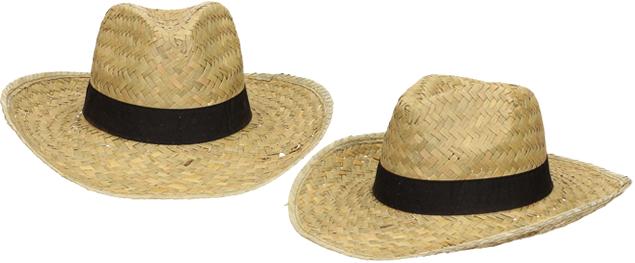 Slaměný kovbojský klobouk s černým páskem nejmenší