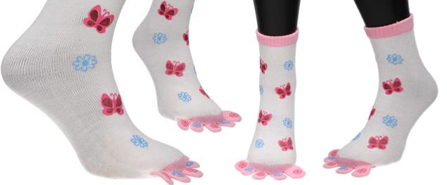 Ponožky Toe Socks Červené s designem