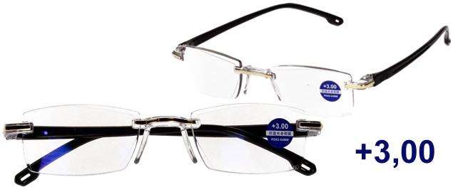 Dioptrické brýle s antireflexní vrstvou Zlaté +2,50